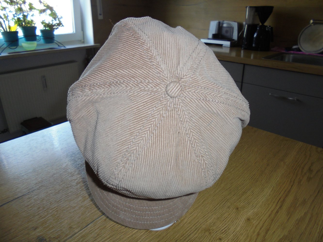 Neu: damen Schirmmütze beige Cord Gr. 57 verstellbar
