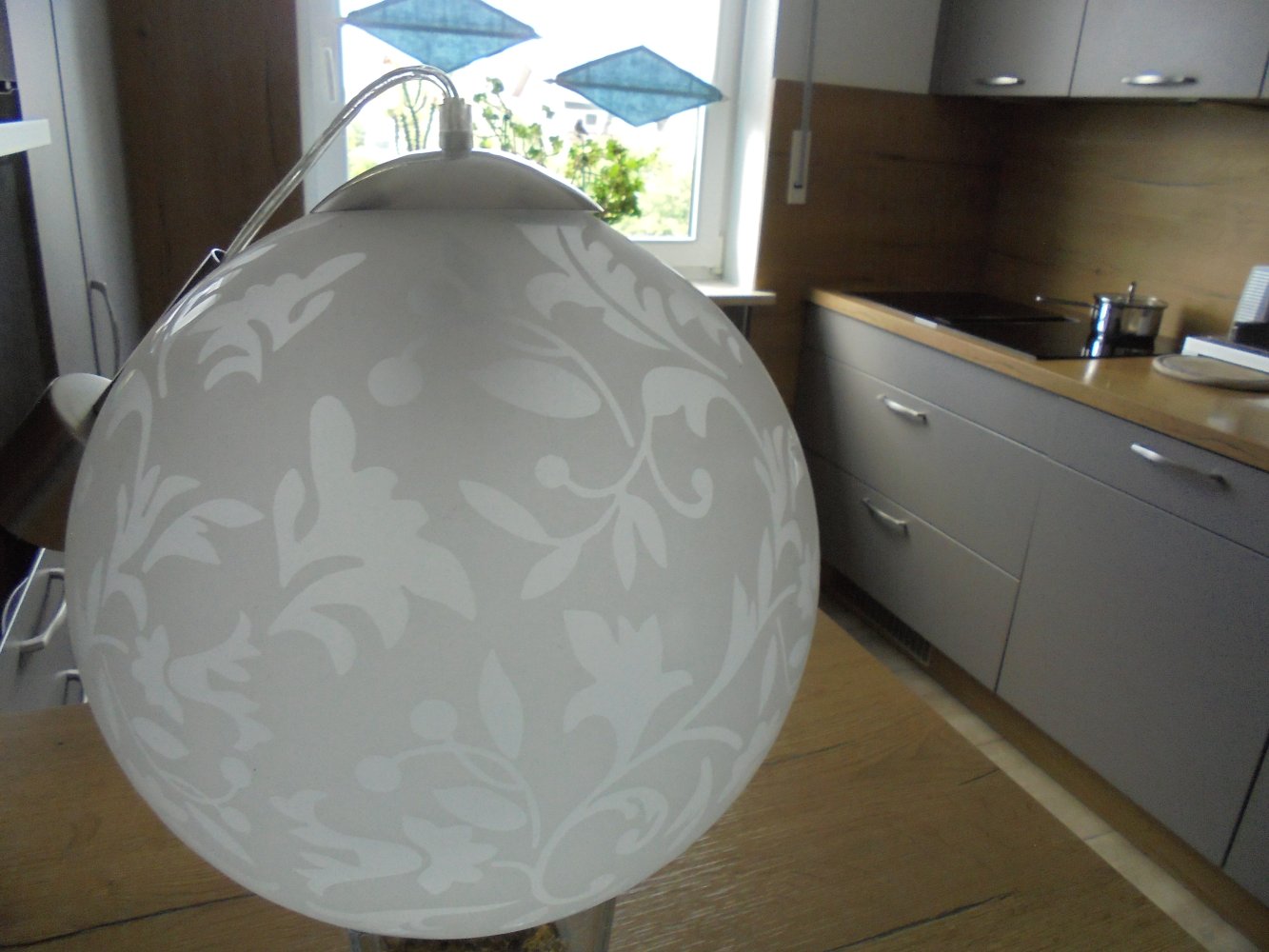 Lampenschirm Kugel Leuchte Glas gemustert Schlafzimmer, Wohnzimmer