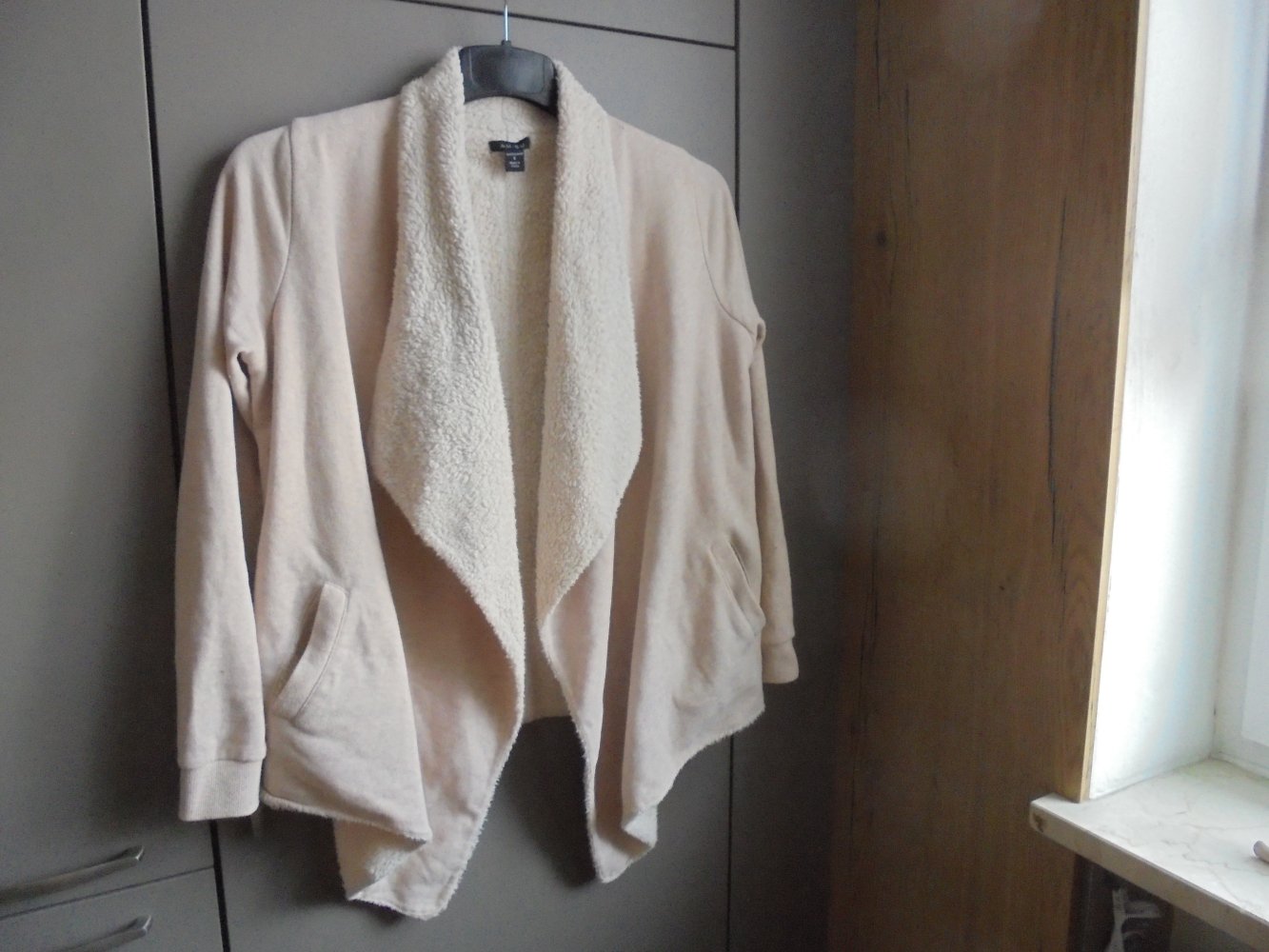 warme Damen Zipfelweste gefüttert rosa/creme Gr. S/M v. Amisu