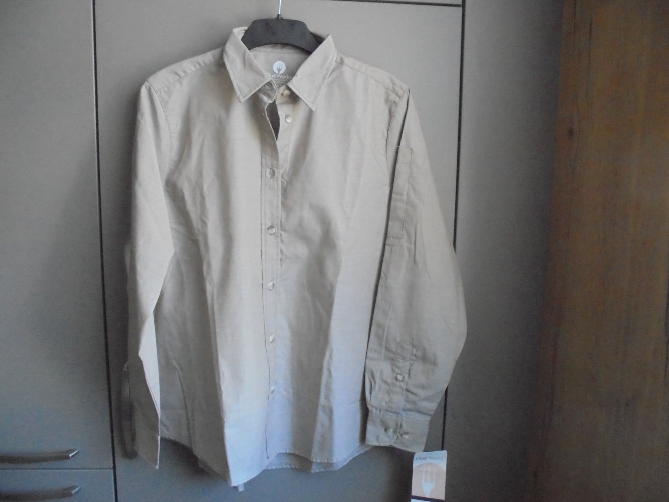 NEU: Damen Bluse beige Gr. L langarm von Chef Works