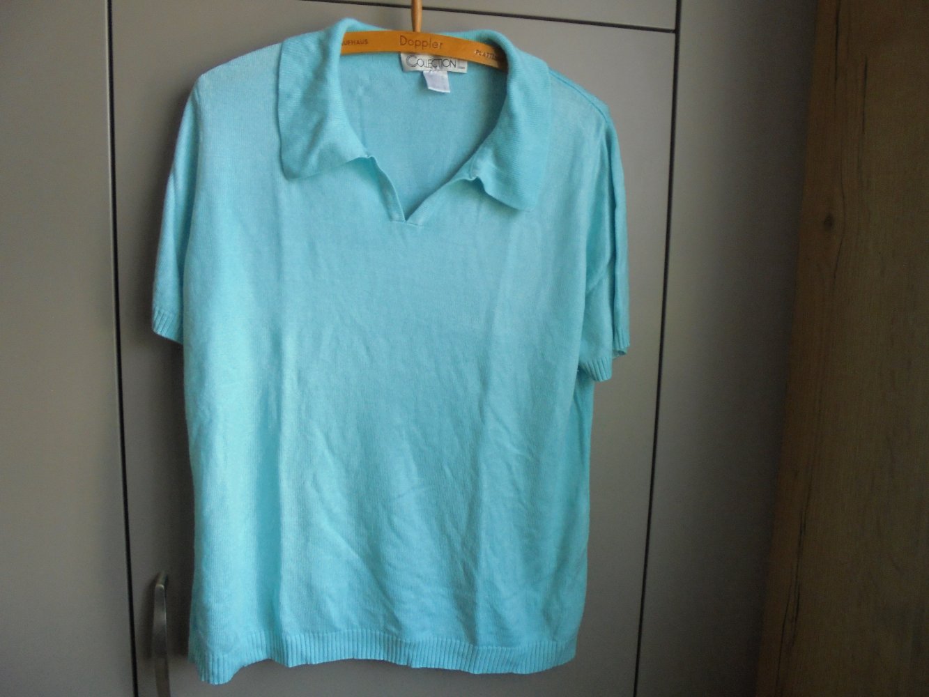 Damen Pullover türkis mit Kragen  Gr. L von Collection