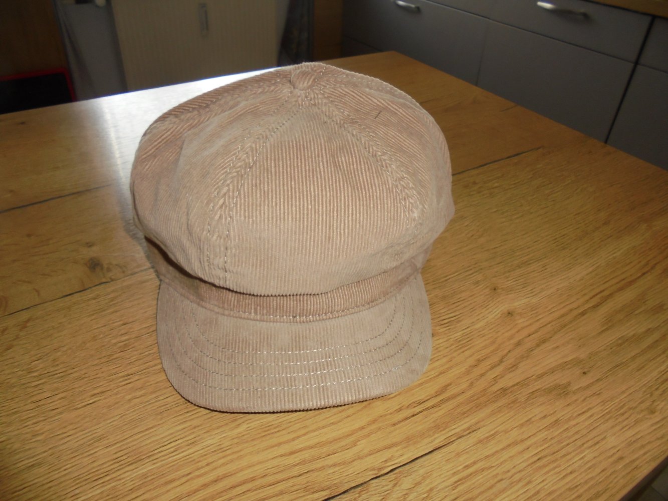 Neu: damen Schirmmütze beige Cord Gr. 57 verstellbar