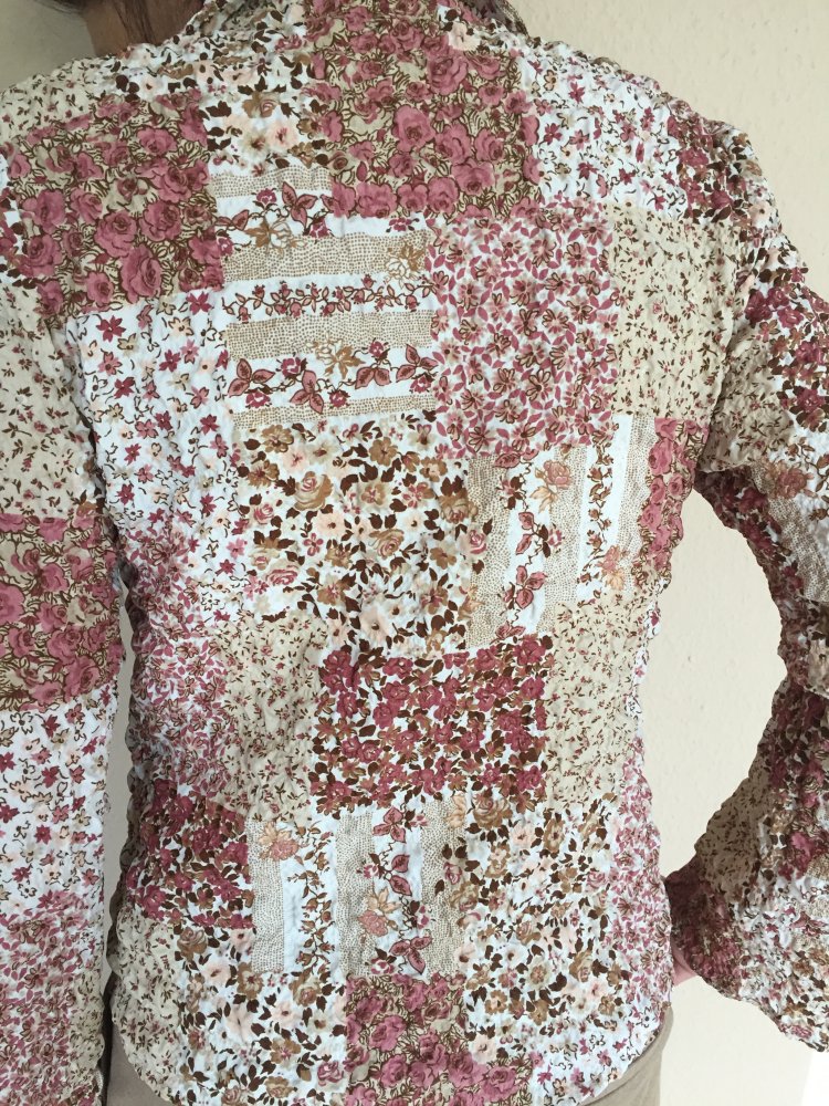 B.S.C. Max Hippie Tunika Patchwork Blumenbluse Gr.S/M mit Trompetenärmel