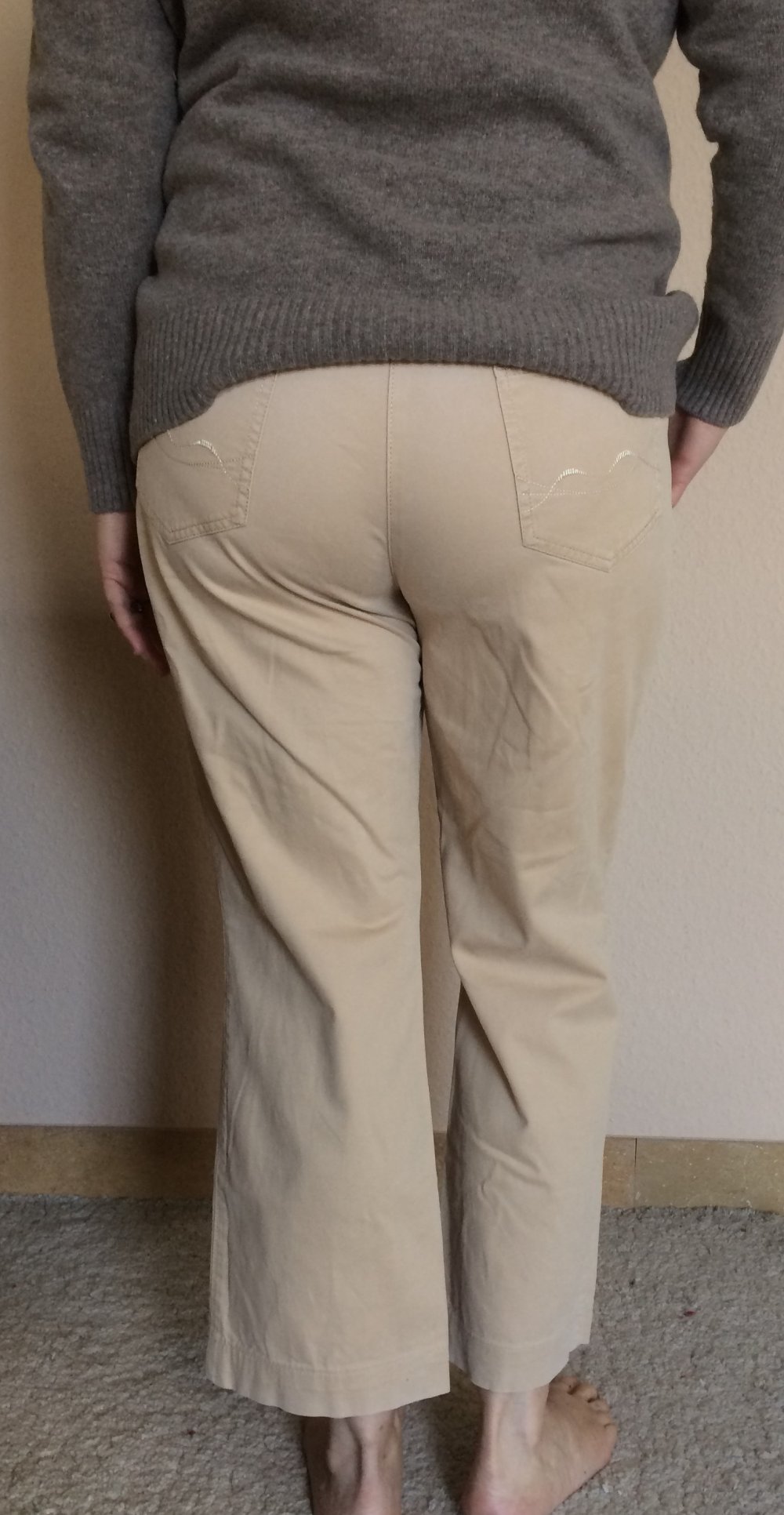 Gardeur Mid Waist Chinos Hose Gr.44 Farbe Sand bequemer Schnitt