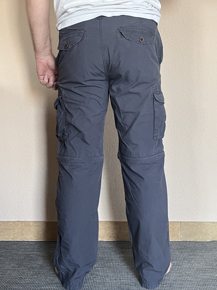 Watsons 2 in One Cargo Hose / Shorts Gr.50 Grau Blau mit vielen Taschen