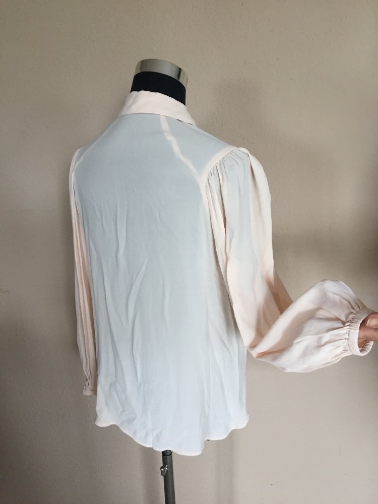 Mango Chiffon Bluse Gr.36/S mit weiten Piraten Ärmeln Pastell Apricot