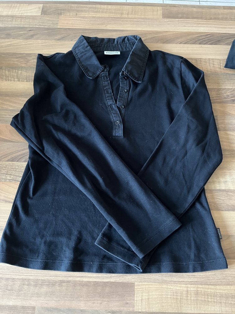 2 Street One Polo Shirts Gr.S/M schwarz kurz Arm + lang Arm, sind mit einer Gr.M ausgezeichnet, fallen aber schmal aus