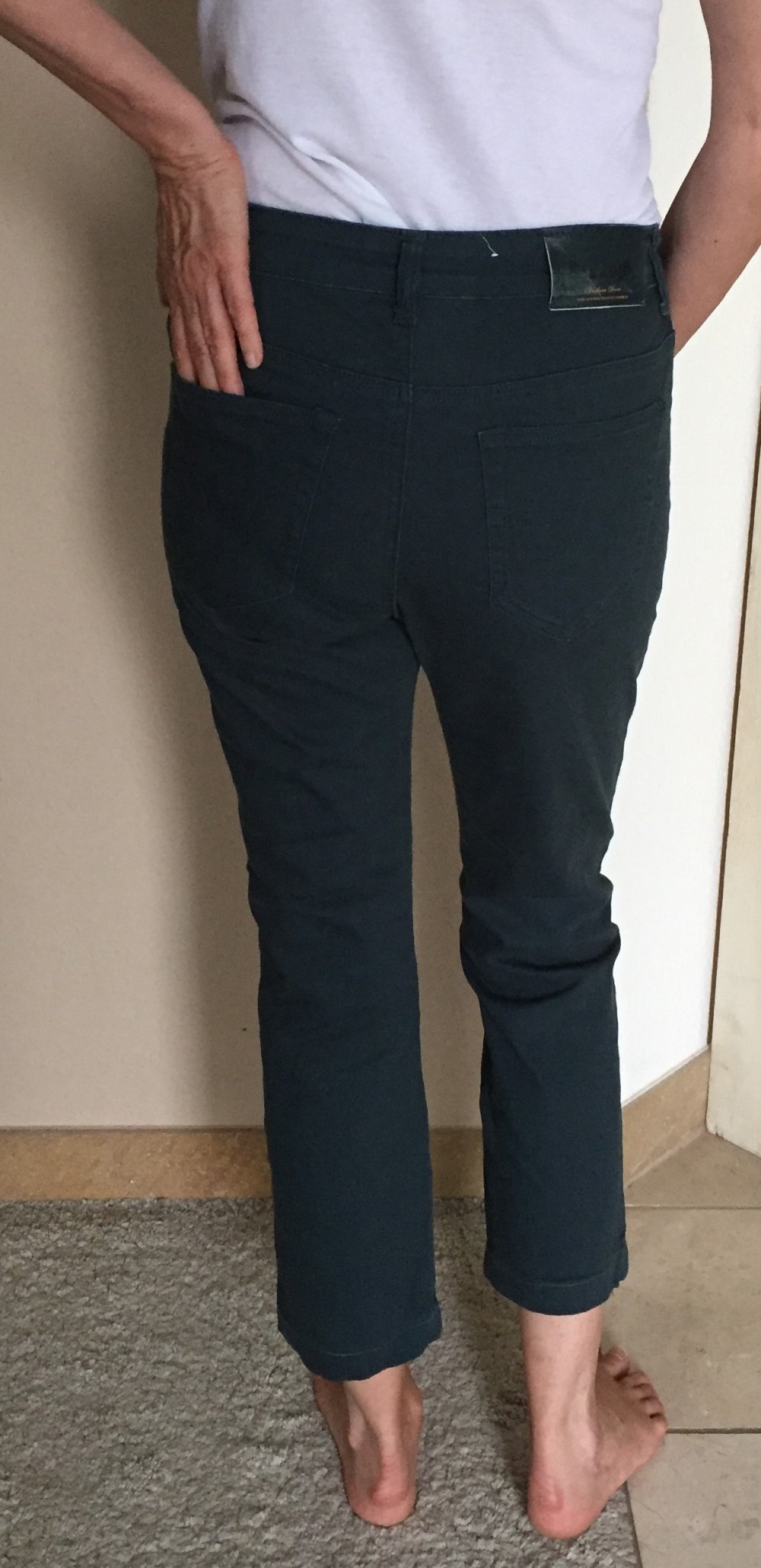 2 H&D Fashion Straight Leg Jeans Gr.L creme / grün schmal geschnitten