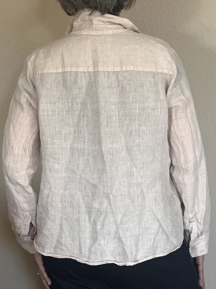 Zara Basic Leinen Bluse Gr.M Pastell Apricot Langarm