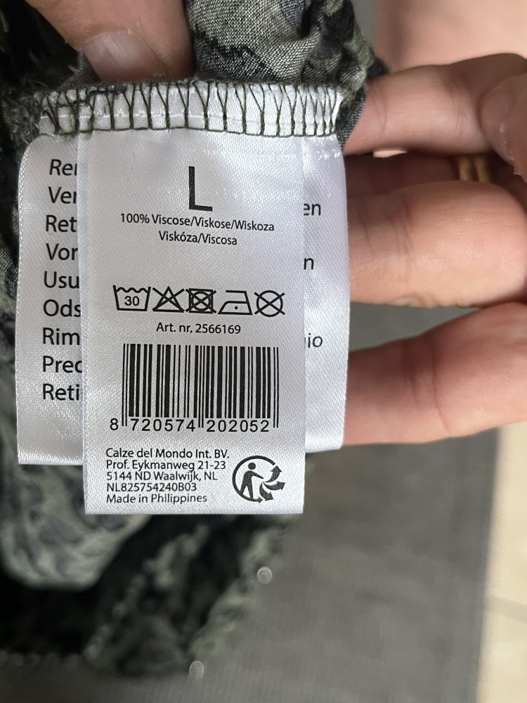 Calze del Mondo Leoprint Jogger Gr.L Farbe Khaki Schwarz, mit 2 Seitentaschen,