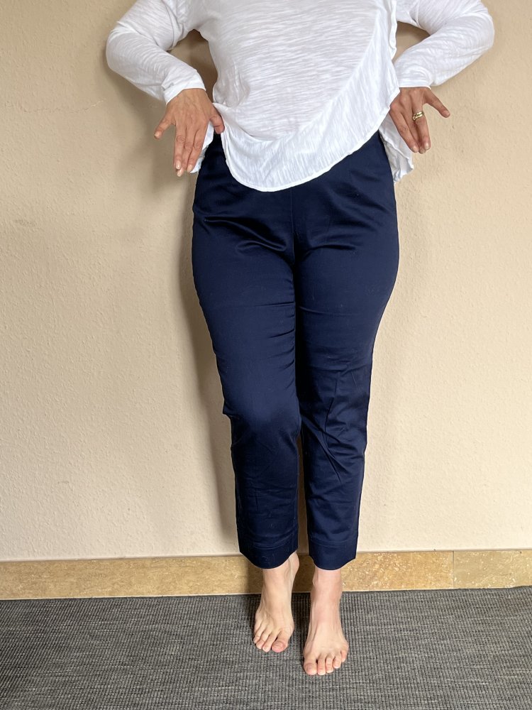 Charter Club High Waist Sommer Hose Gr.40 mit seitlichem Reißverschluss in blau