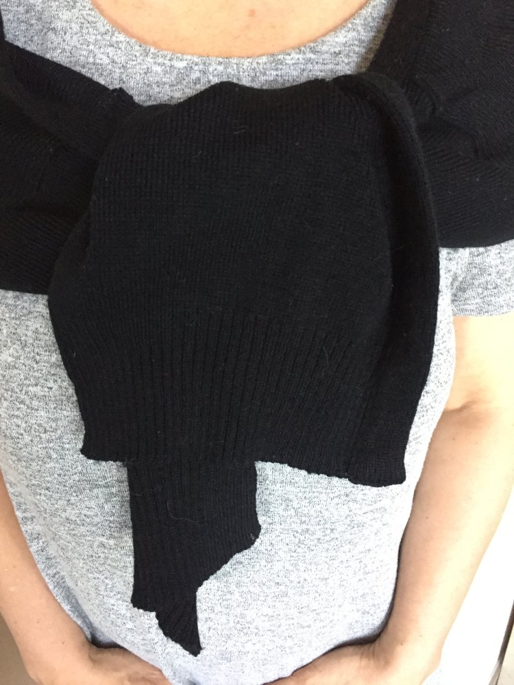 Strick Schal Stola Bolero schwarz, wärm den Rücken