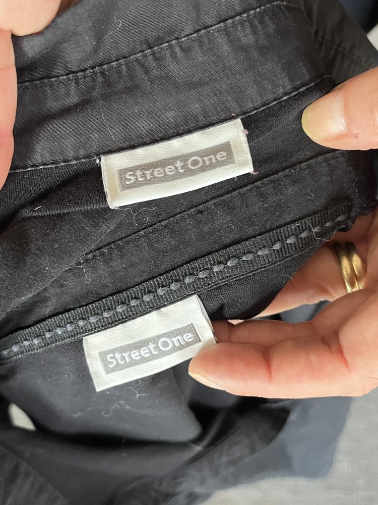 2 Street One Polo Shirts Gr.S/M schwarz kurz Arm + lang Arm, sind mit einer Gr.M ausgezeichnet, fallen aber schmal aus