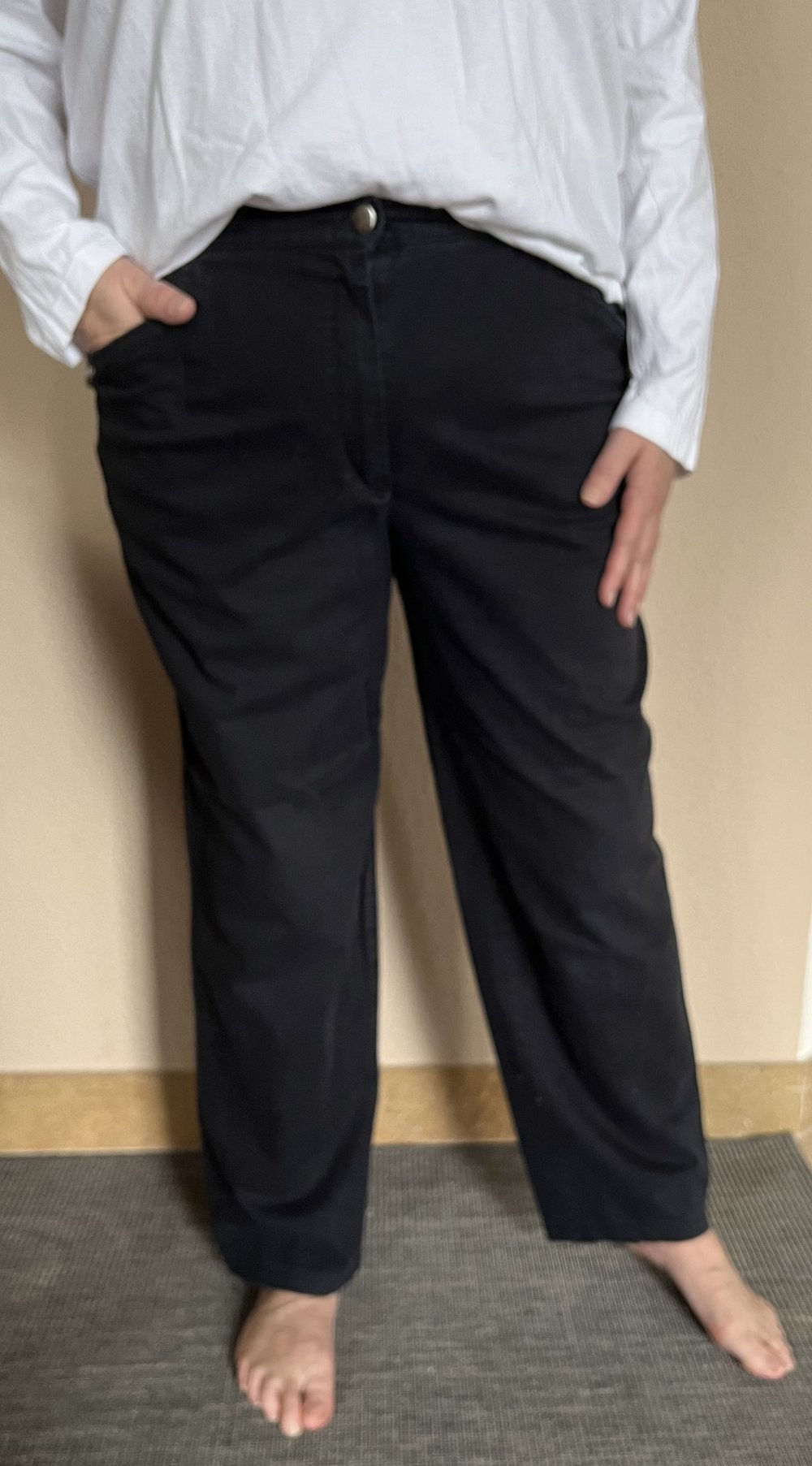 Canda High Waist Mommy Sommer Hose Gr.48 mit Gürtelschlaufen schwarz, weich bequem