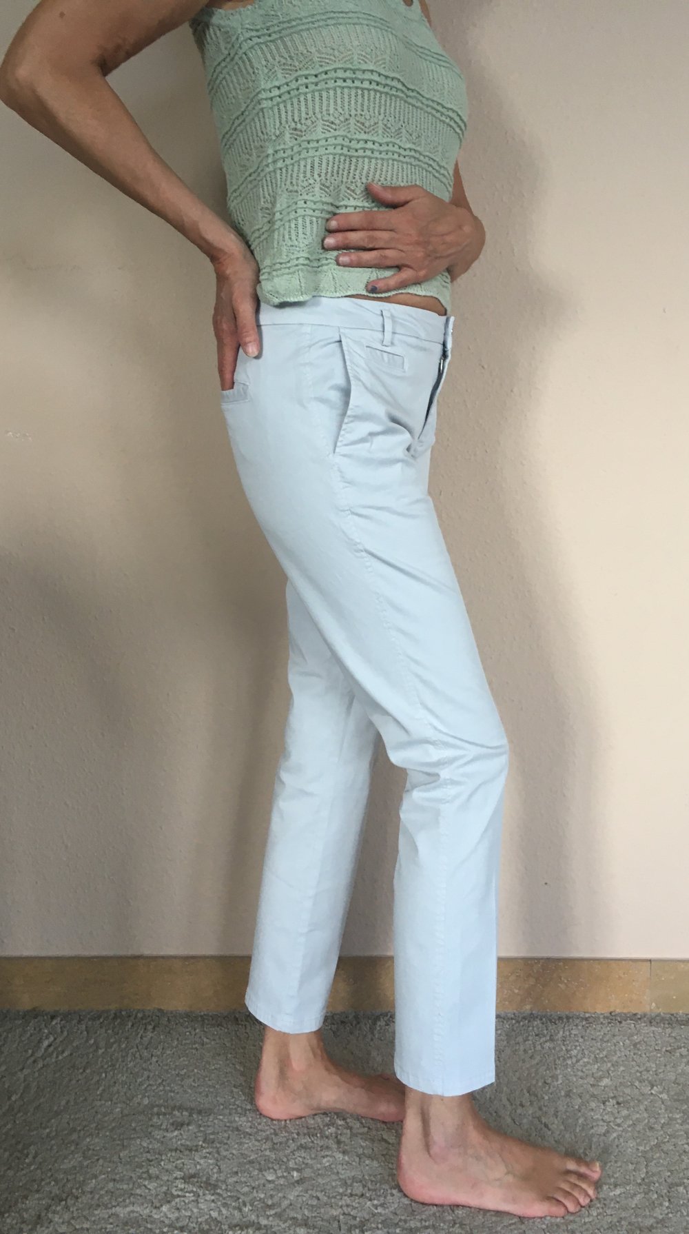 United Colors of Benetton Chinos Sommerhose Gr.36 Pastell mint Farben, lässig lockerer Schnitt, wie neu