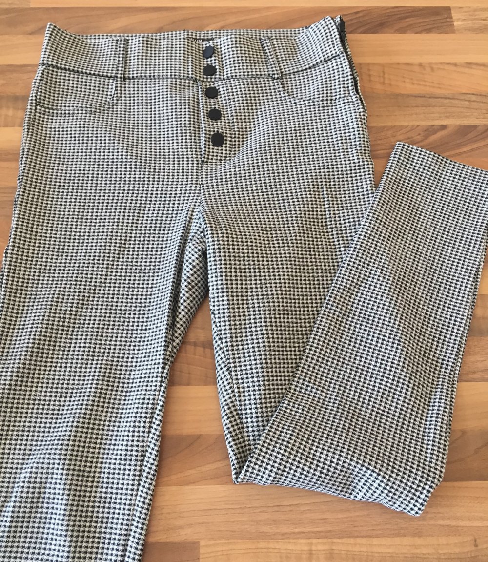 Zara Trafaluc Hahnentritt Leggins mit Seiten Reißverschluss Gr.S/M (28),