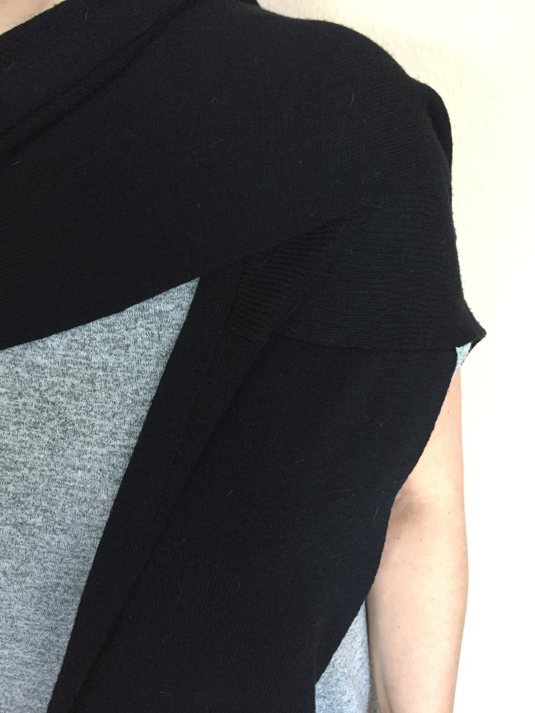Strick Schal Stola Bolero schwarz, wärm den Rücken