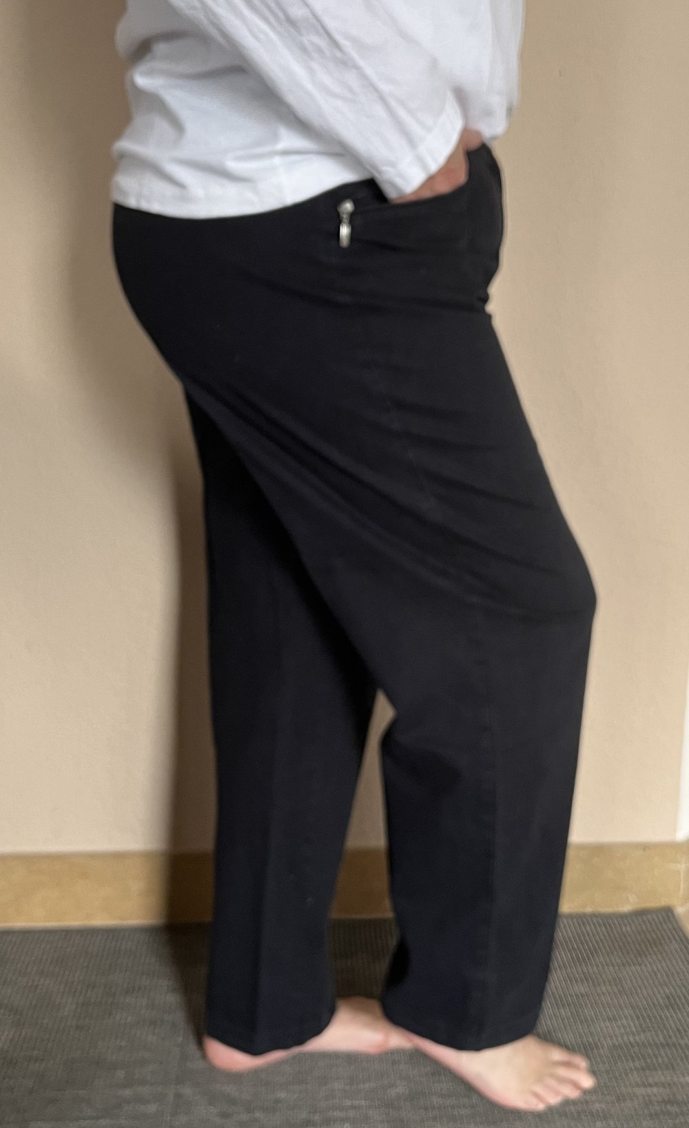 Canda High Waist Mommy Sommer Hose Gr.48 mit Gürtelschlaufen schwarz, weich bequem