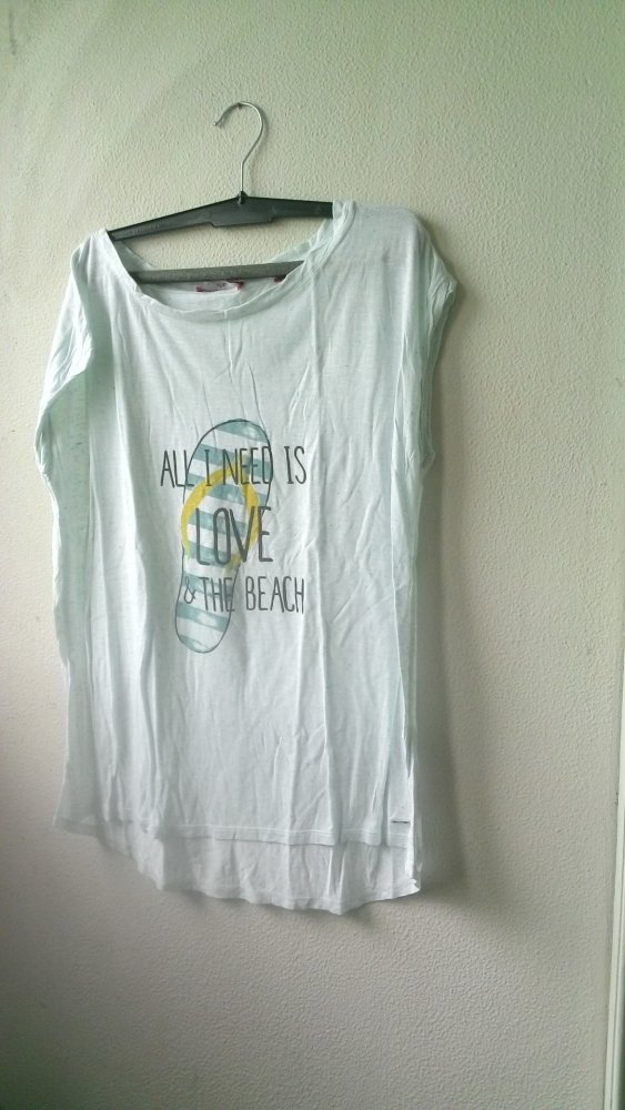 T-Shirt von s. Oliver, weiß/bunt, Größe 38