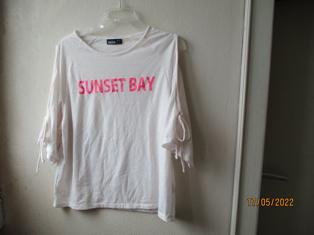 T-Shirt von Janina, weiß/pink, Größe 40