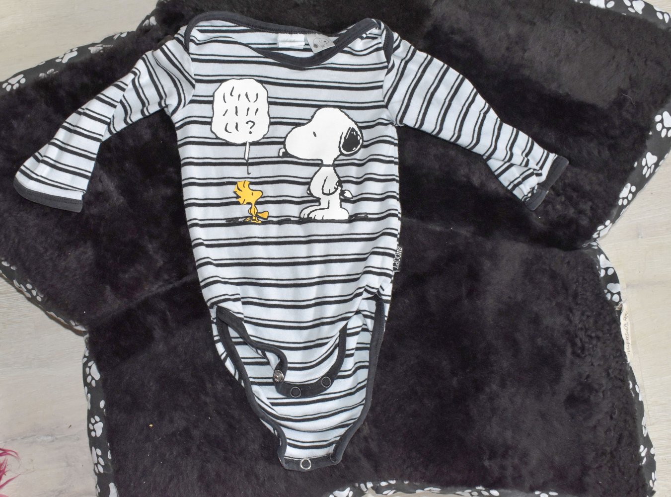 Body gestreift mit Snoopy, Größe 68, H&M