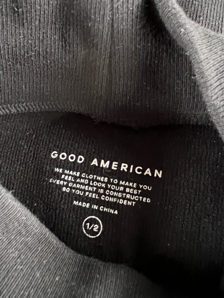 Good American black sleeveless turtleneck body
