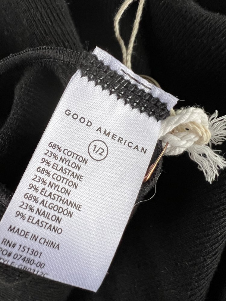 Good American black sleeveless turtleneck body