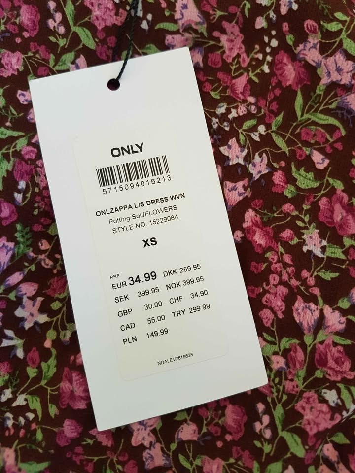 Wunderschönes Kleid Only neu mit Etikett gr xs/34 Neupreis war 34,99