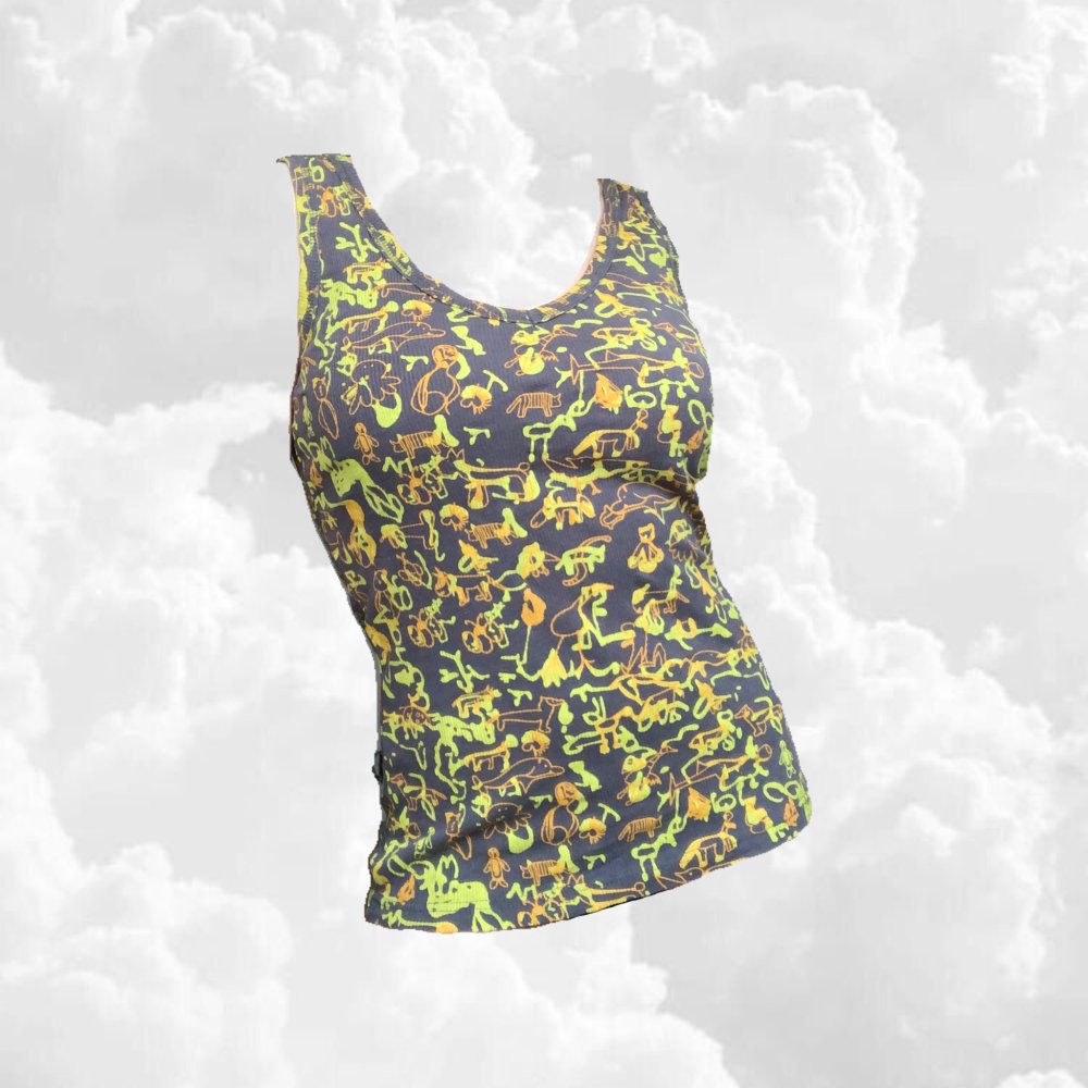 Early 2000s y2k Top mit neon Muster