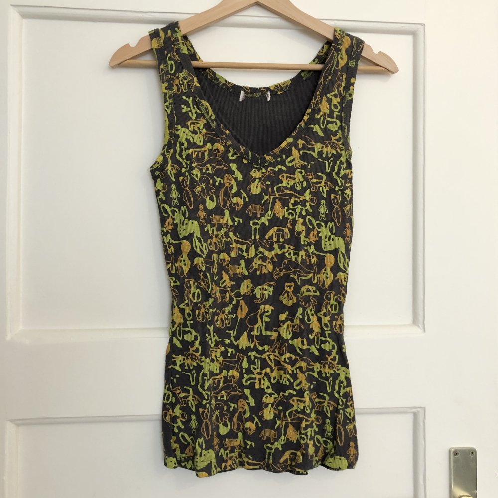 Early 2000s y2k Top mit neon Muster