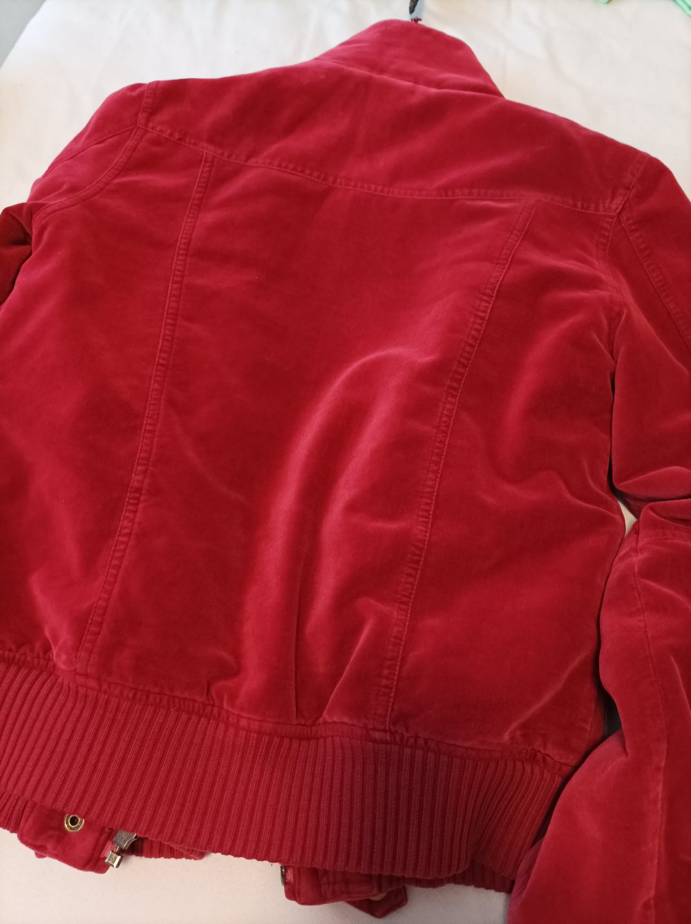 Velour Steppjacke Gr. 34 rot