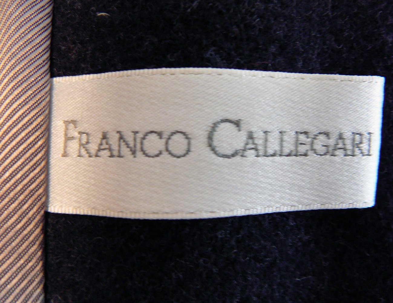 Franco Callegari Mantel Schwarz Wolle Kaschmir mit Kapuze Gr. 36