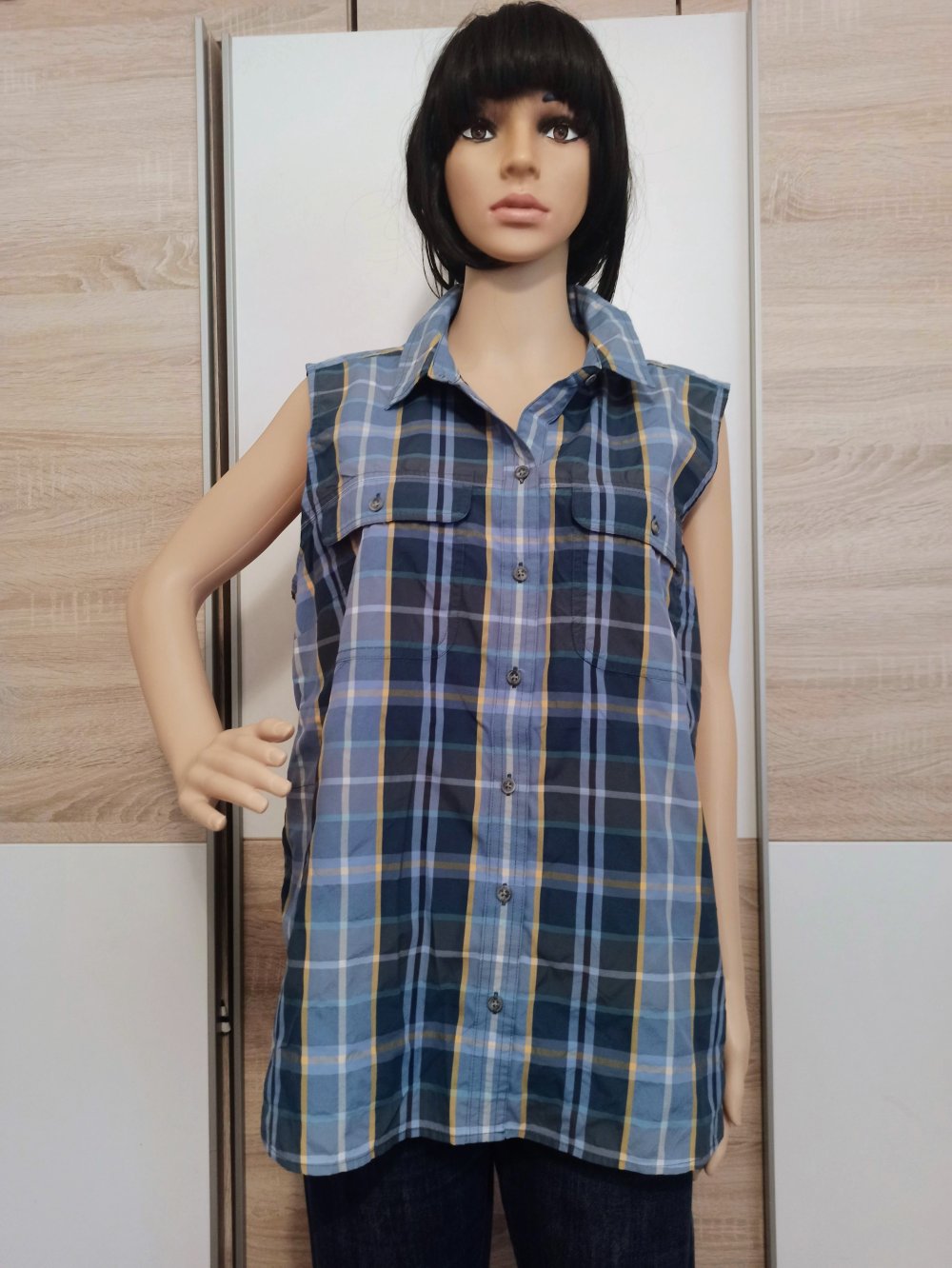 Schöne gestreifte Bluse in blau/marienblau/gelb/weiß von Classic Fit 