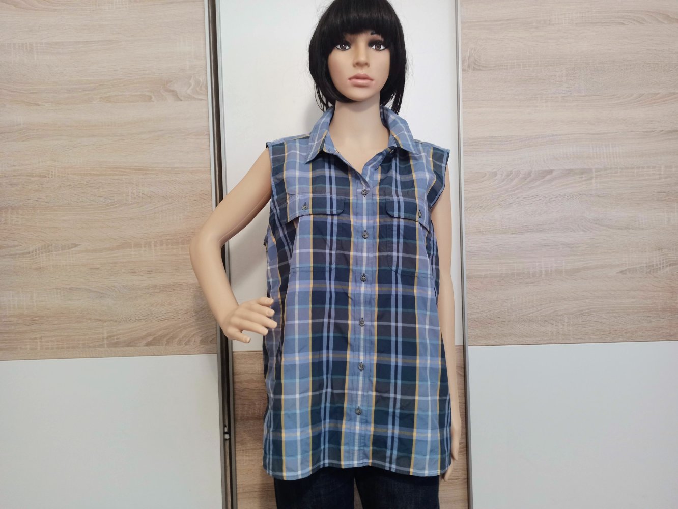 Schöne gestreifte Bluse in blau/marienblau/gelb/weiß von Classic Fit 