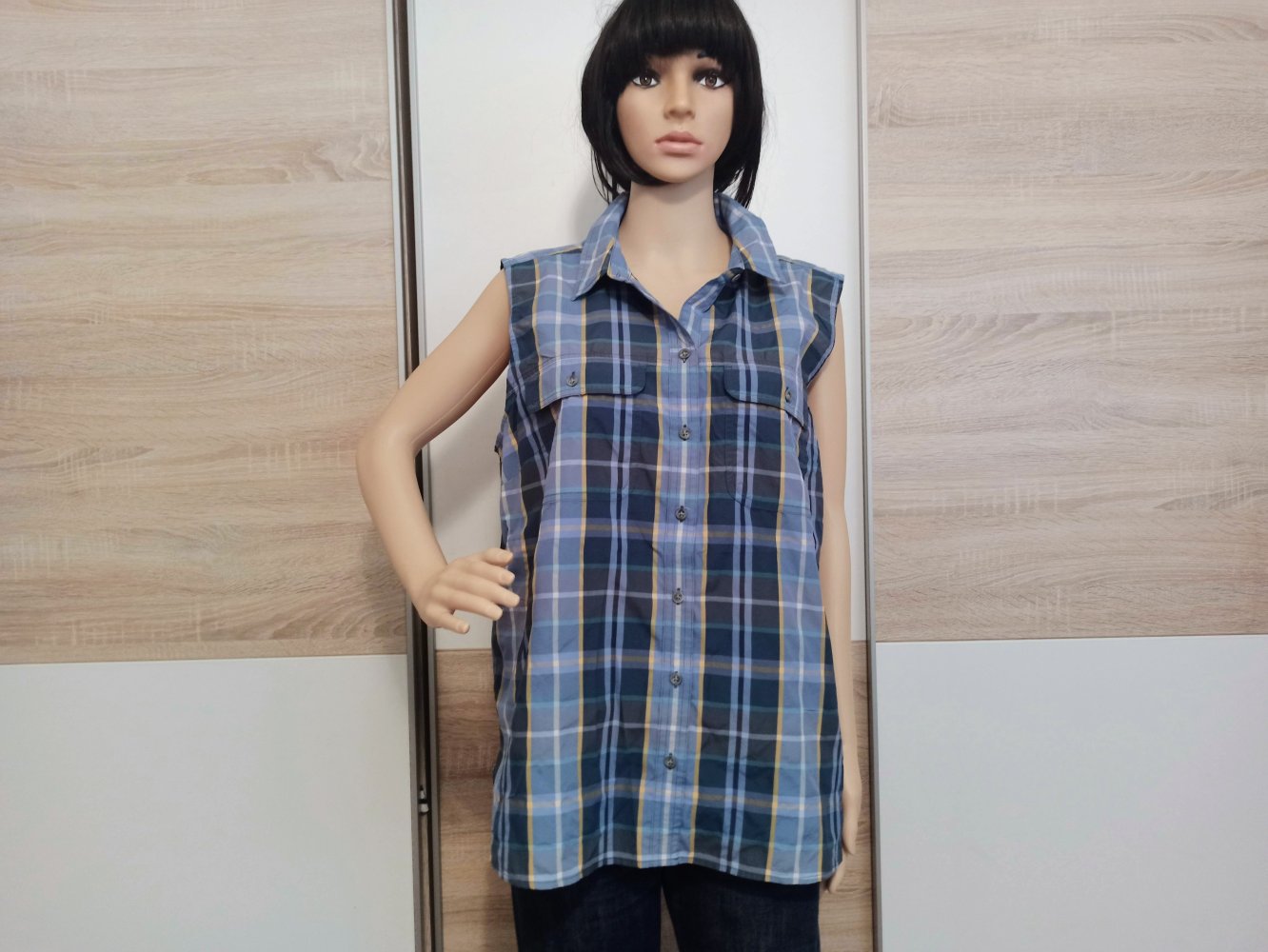 Schöne gestreifte Bluse in blau/marienblau/gelb/weiß von Classic Fit 