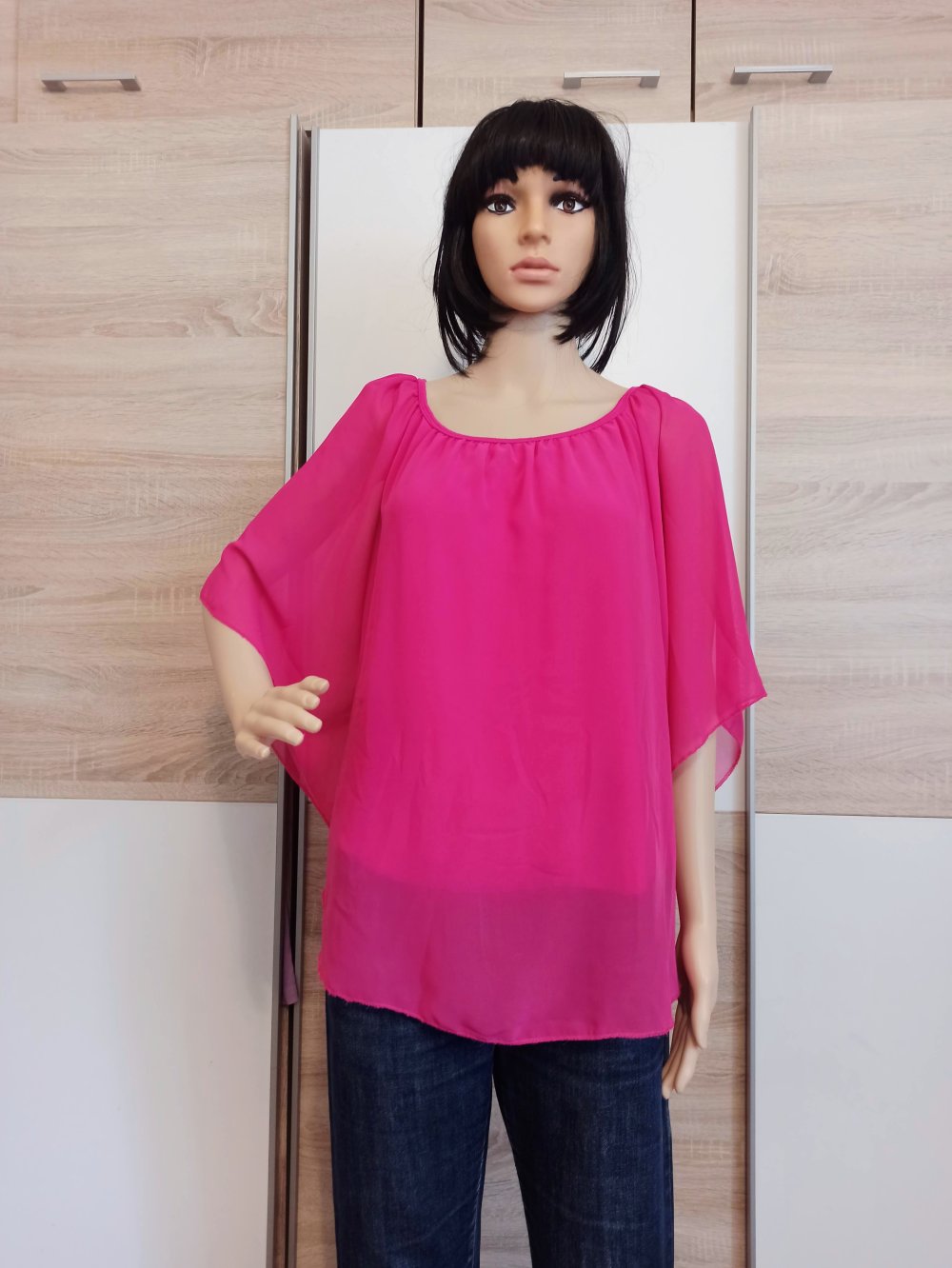 Schöne Schmetterlinge-Bluse in Pink