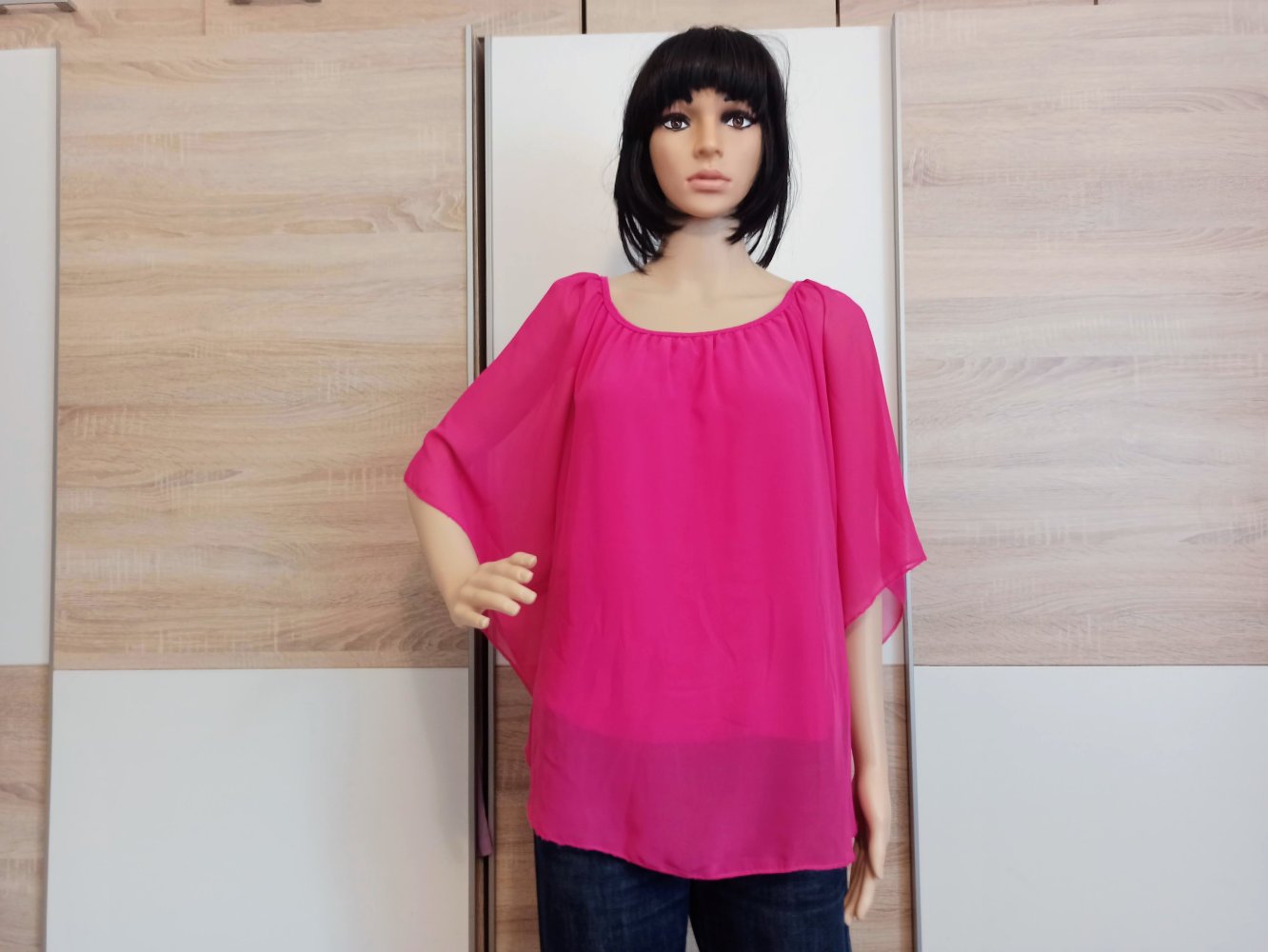 Schöne Schmetterlinge-Bluse in Pink