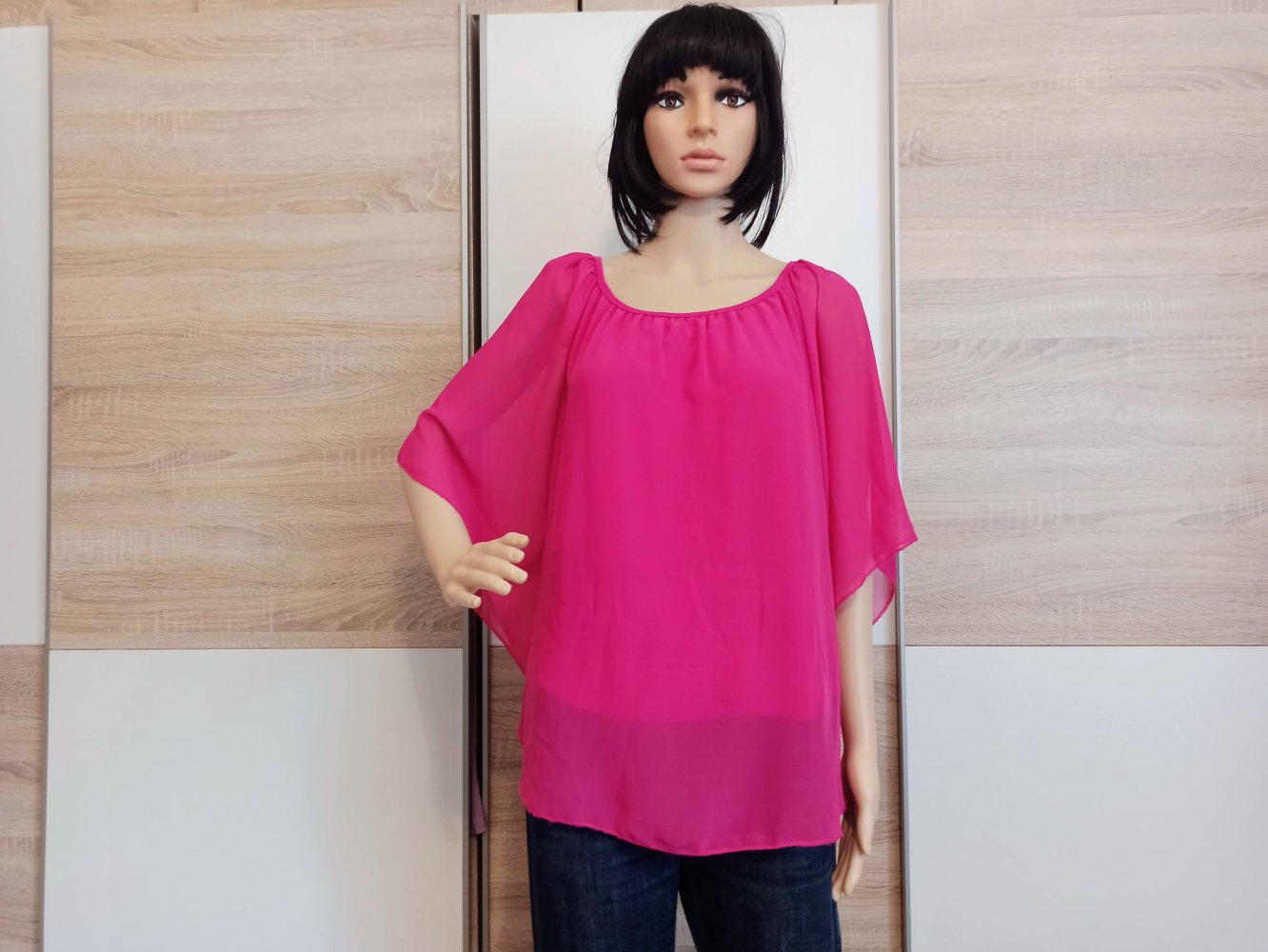 Schöne Schmetterlinge-Bluse in Pink