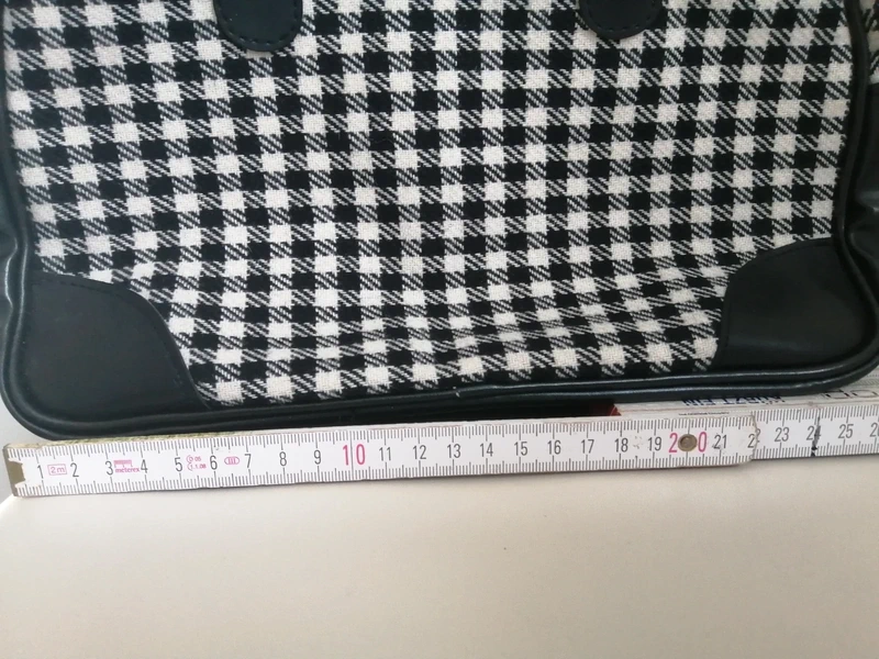 Handtasche mit Vichymuster/Hahnentritt