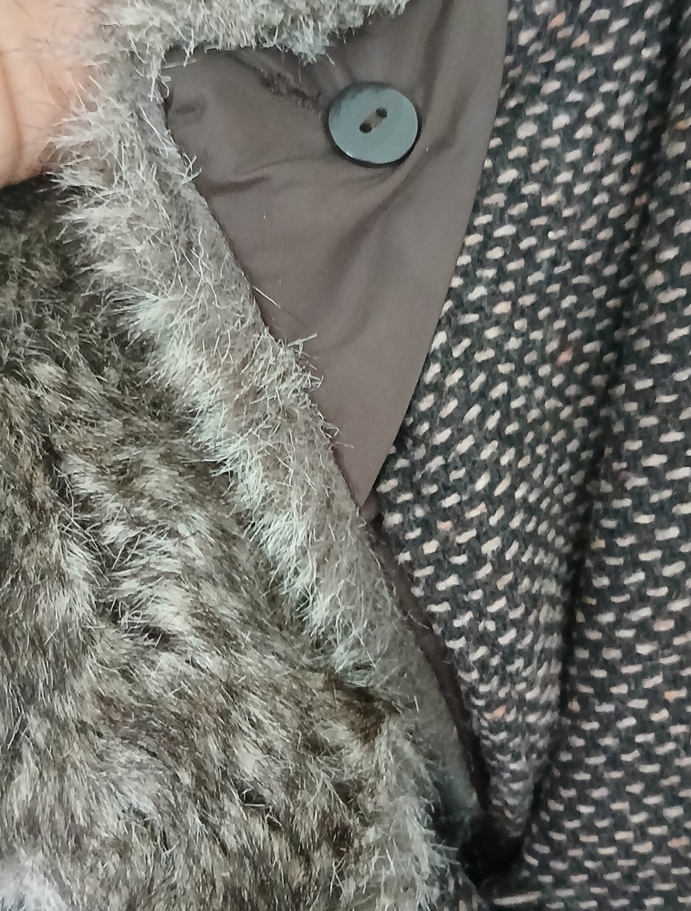 Mantel mit Pelzkragen