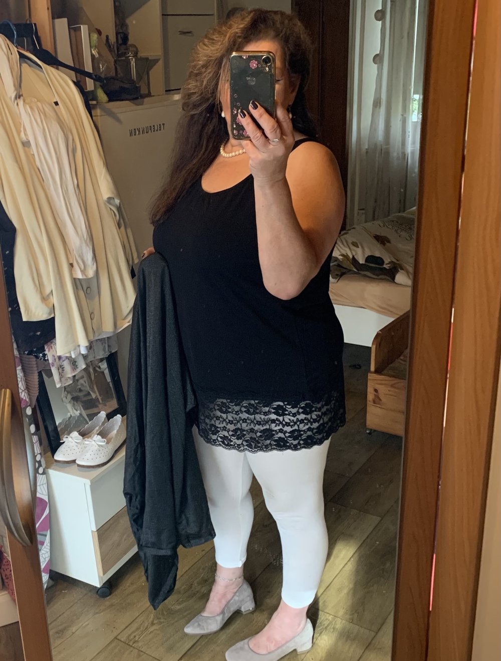 Top , Trägertop Gr M/L mit Spitze
