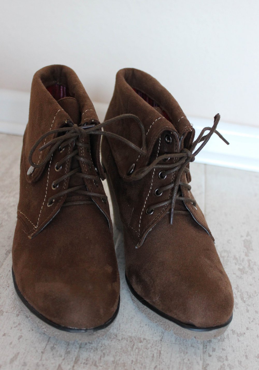 Keilabsatz Ankle Boots Wedges Stiefelette Braun NEU!!