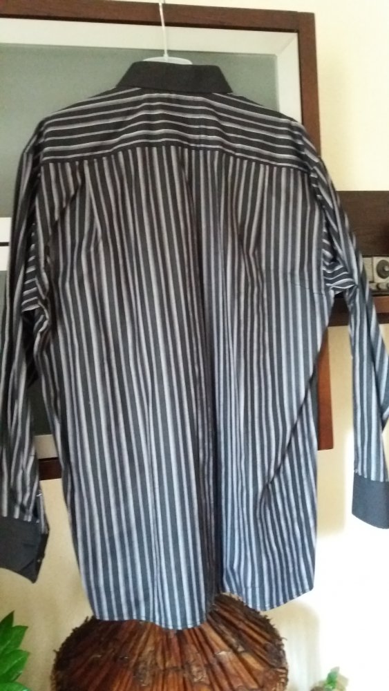 Canadian Country Herren schwarz-lila gestreiftes Hemd Gr.52-54