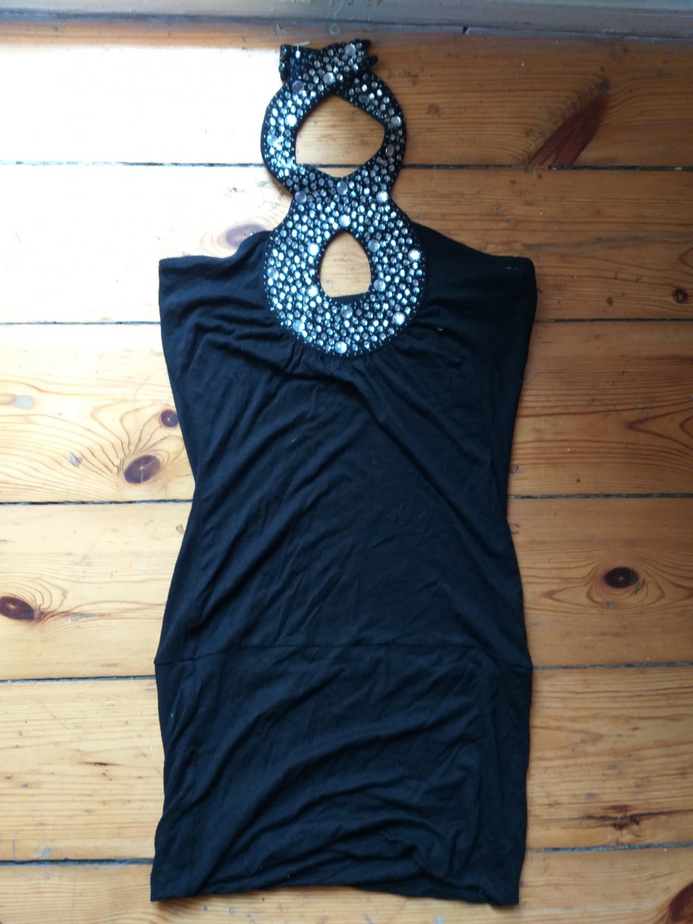 Neckholder Top mit Glitzersteinen