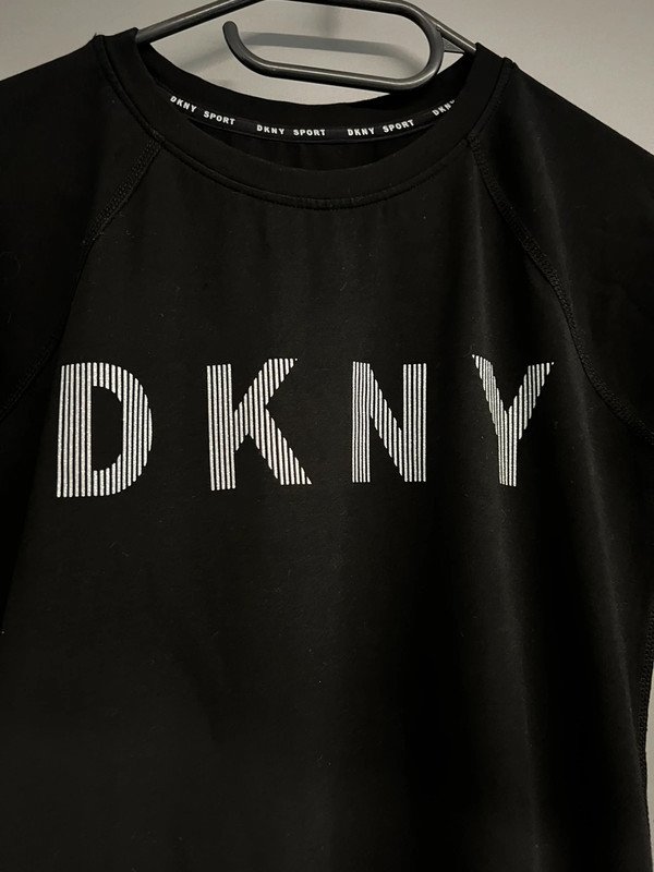 DKNY T - Shirt Kleid schwarz Basic Print sommer schwarz 36