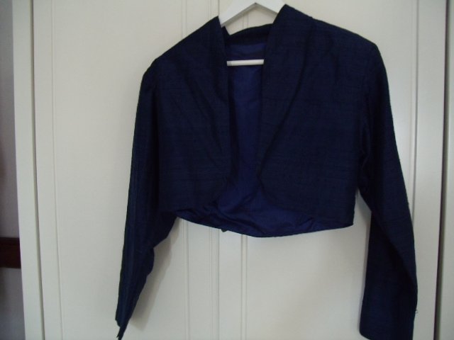 Seidenkleid mit Bolero Königsblau