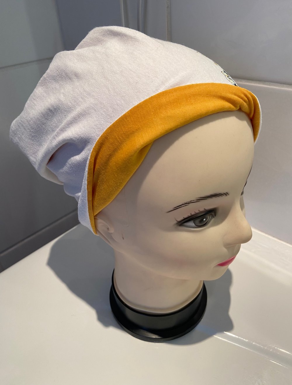 beanie weiß/grün
