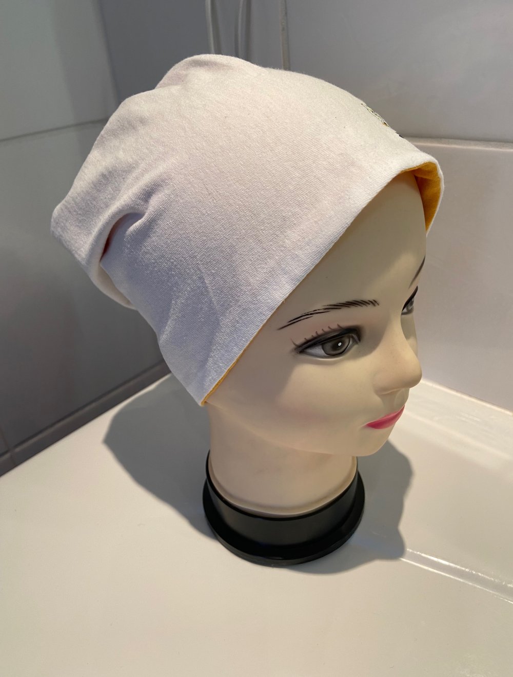 beanie weiß/grün