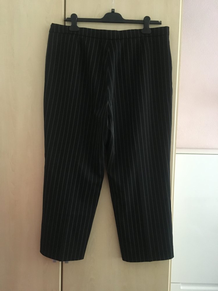 Damen Stoffhose schwarz gestreift Gr. 48