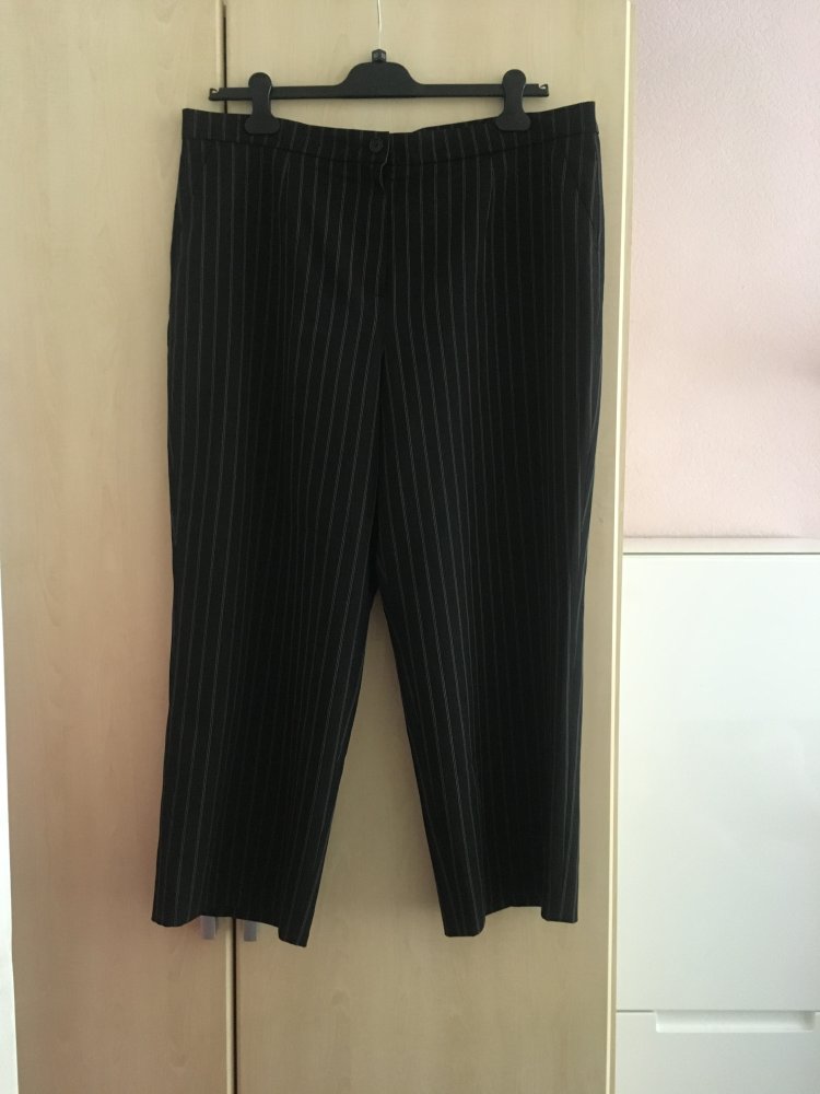 Damen Stoffhose schwarz gestreift Gr. 48